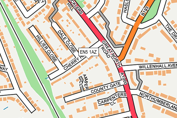 EN5 1AZ map - OS OpenMap – Local (Ordnance Survey)
