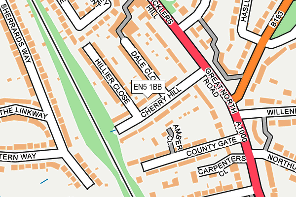 EN5 1BB map - OS OpenMap – Local (Ordnance Survey)