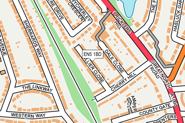 EN5 1BD map - OS OpenMap – Local (Ordnance Survey)