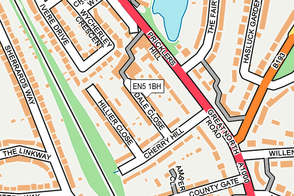 EN5 1BH map - OS OpenMap – Local (Ordnance Survey)