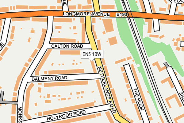EN5 1BW map - OS OpenMap – Local (Ordnance Survey)