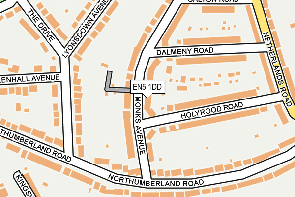 EN5 1DD map - OS OpenMap – Local (Ordnance Survey)