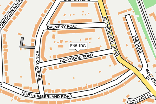 EN5 1DG map - OS OpenMap – Local (Ordnance Survey)