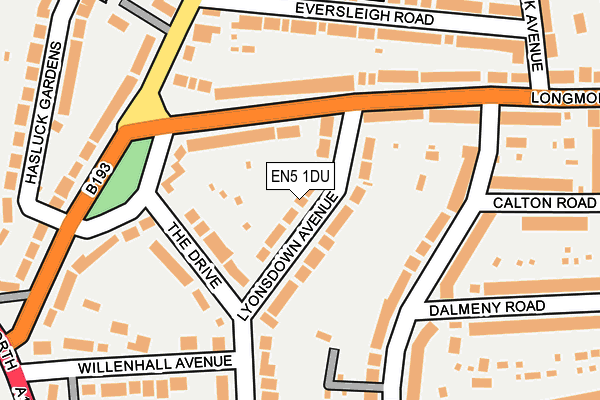 EN5 1DU map - OS OpenMap – Local (Ordnance Survey)