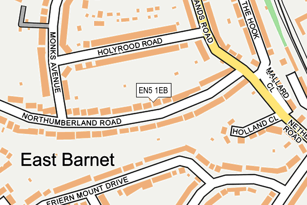 EN5 1EB map - OS OpenMap – Local (Ordnance Survey)