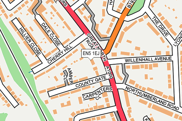 EN5 1EJ map - OS OpenMap – Local (Ordnance Survey)