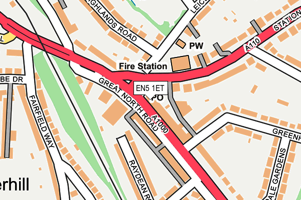 EN5 1ET map - OS OpenMap – Local (Ordnance Survey)