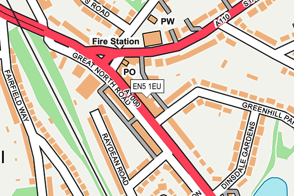 EN5 1EU map - OS OpenMap – Local (Ordnance Survey)