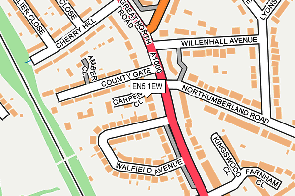 EN5 1EW map - OS OpenMap – Local (Ordnance Survey)