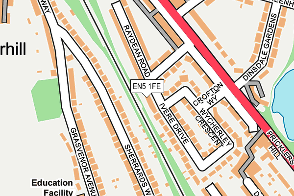 EN5 1FE map - OS OpenMap – Local (Ordnance Survey)