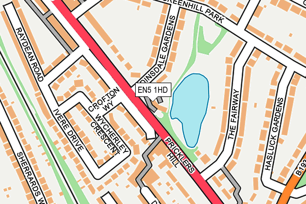 EN5 1HD map - OS OpenMap – Local (Ordnance Survey)