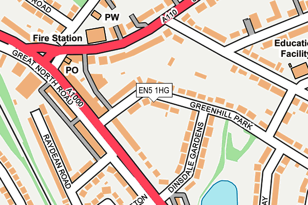 EN5 1HG map - OS OpenMap – Local (Ordnance Survey)