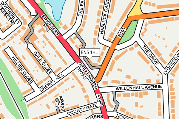 EN5 1HL map - OS OpenMap – Local (Ordnance Survey)
