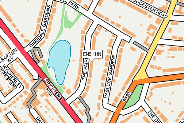 EN5 1HN map - OS OpenMap – Local (Ordnance Survey)