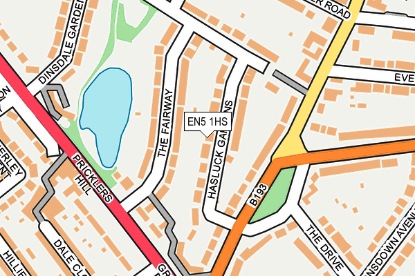 EN5 1HS map - OS OpenMap – Local (Ordnance Survey)