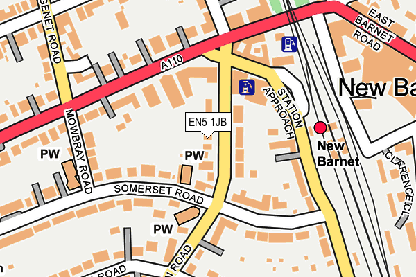 EN5 1JB map - OS OpenMap – Local (Ordnance Survey)