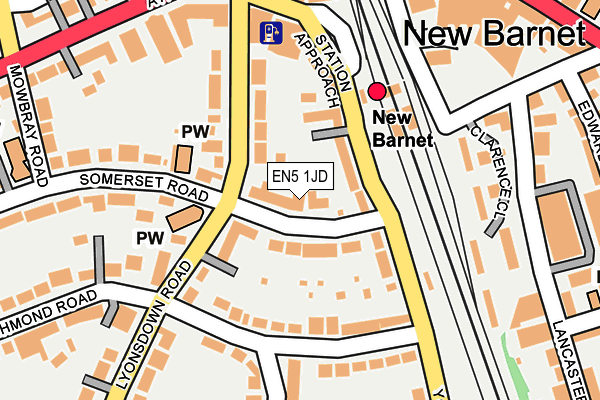 EN5 1JD map - OS OpenMap – Local (Ordnance Survey)