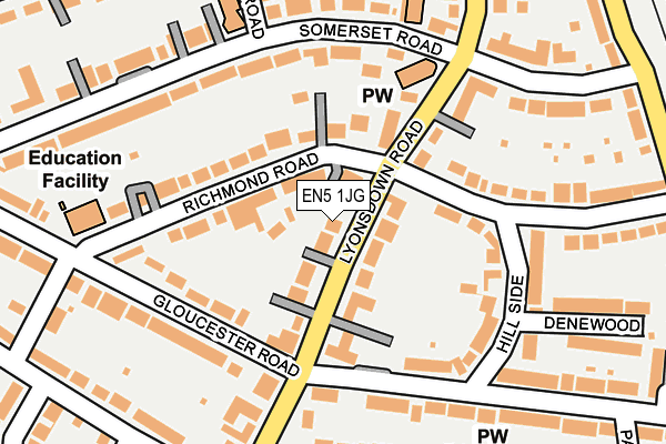 EN5 1JG map - OS OpenMap – Local (Ordnance Survey)