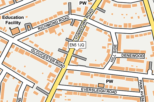 EN5 1JQ map - OS OpenMap – Local (Ordnance Survey)