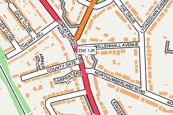 EN5 1JR map - OS OpenMap – Local (Ordnance Survey)