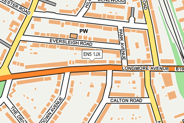 EN5 1JX map - OS OpenMap – Local (Ordnance Survey)