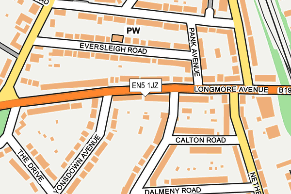 EN5 1JZ map - OS OpenMap – Local (Ordnance Survey)
