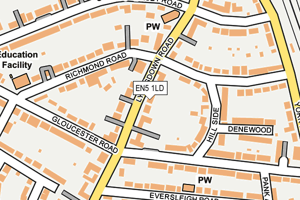 EN5 1LD map - OS OpenMap – Local (Ordnance Survey)