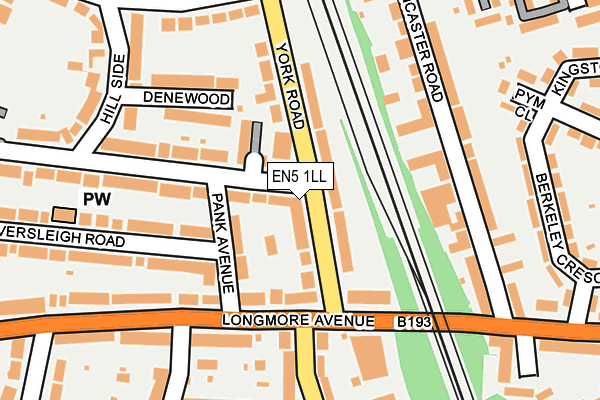 EN5 1LL map - OS OpenMap – Local (Ordnance Survey)