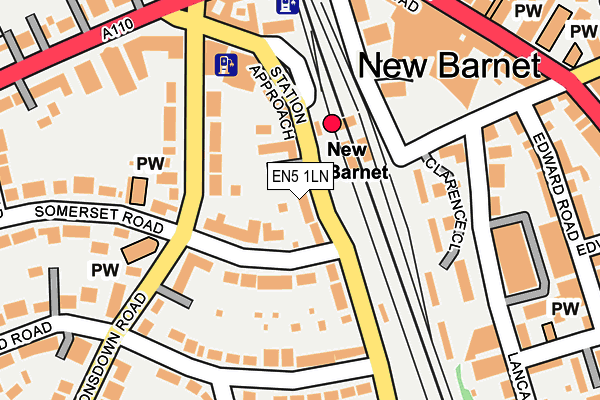 EN5 1LN map - OS OpenMap – Local (Ordnance Survey)