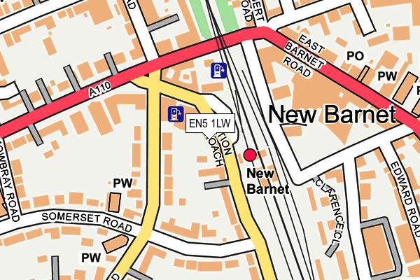 EN5 1LW map - OS OpenMap – Local (Ordnance Survey)