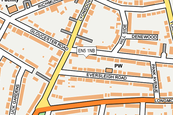 EN5 1NB map - OS OpenMap – Local (Ordnance Survey)