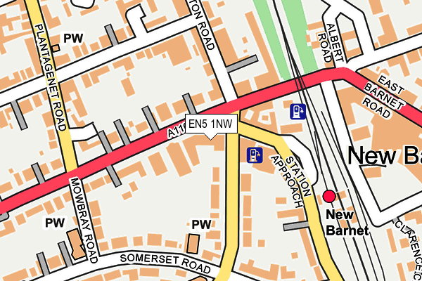 EN5 1NW map - OS OpenMap – Local (Ordnance Survey)