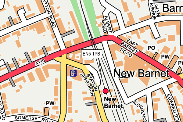 EN5 1PB map - OS OpenMap – Local (Ordnance Survey)