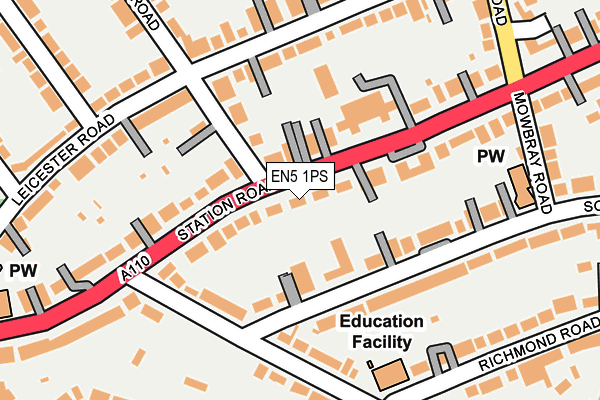 EN5 1PS map - OS OpenMap – Local (Ordnance Survey)