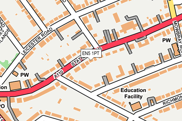 EN5 1PT map - OS OpenMap – Local (Ordnance Survey)