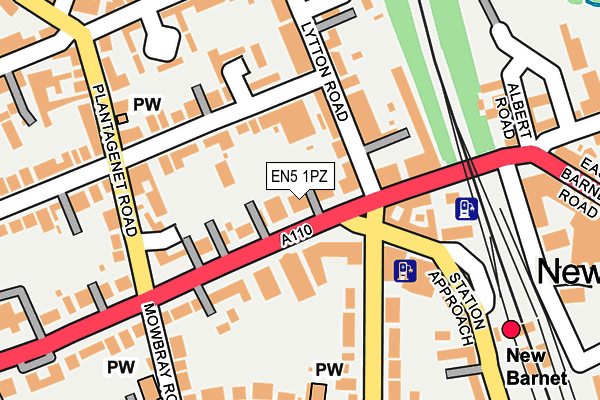 EN5 1PZ map - OS OpenMap – Local (Ordnance Survey)