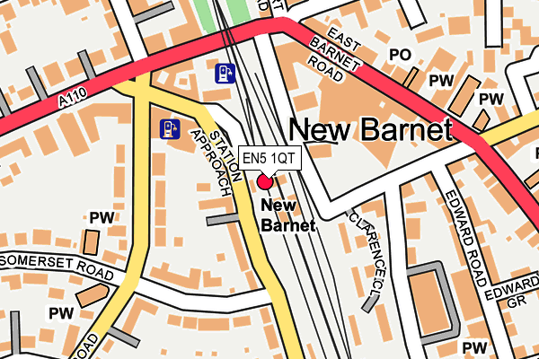 EN5 1QT map - OS OpenMap – Local (Ordnance Survey)