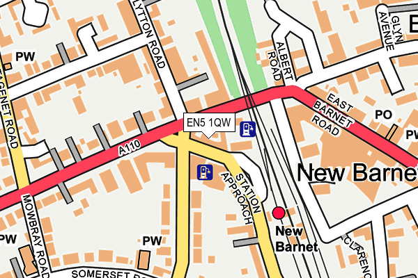 EN5 1QW map - OS OpenMap – Local (Ordnance Survey)