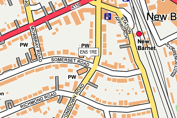 EN5 1RE map - OS OpenMap – Local (Ordnance Survey)