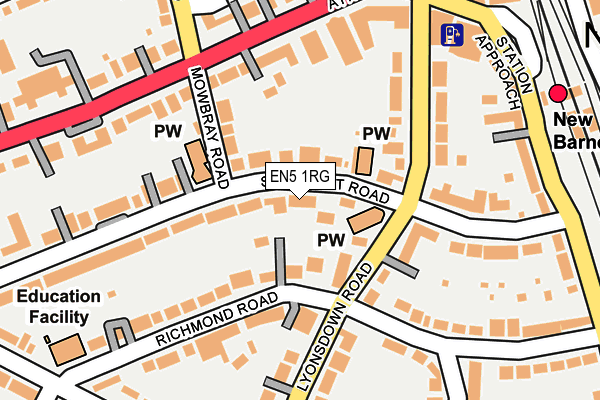 EN5 1RG map - OS OpenMap – Local (Ordnance Survey)