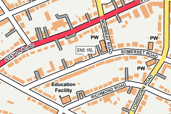 EN5 1RL map - OS OpenMap – Local (Ordnance Survey)