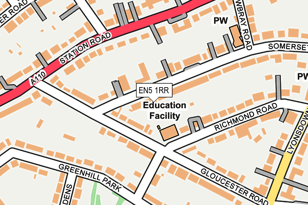 EN5 1RR map - OS OpenMap – Local (Ordnance Survey)