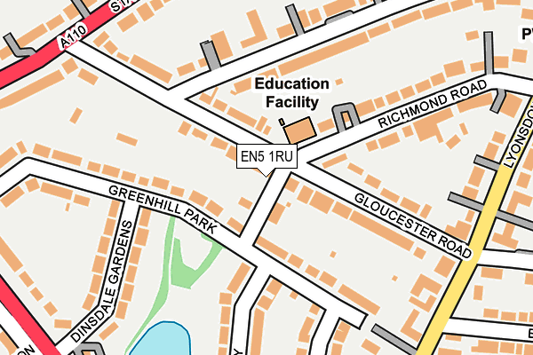 EN5 1RU map - OS OpenMap – Local (Ordnance Survey)