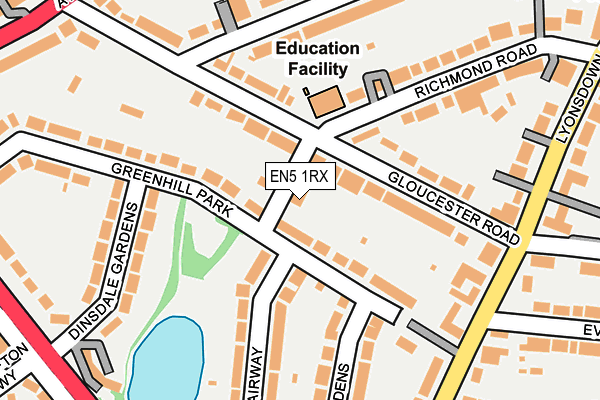 EN5 1RX map - OS OpenMap – Local (Ordnance Survey)