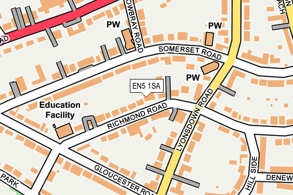 EN5 1SA map - OS OpenMap – Local (Ordnance Survey)