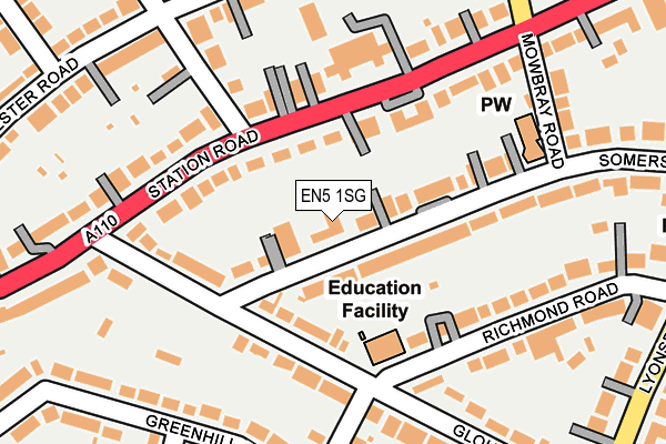 EN5 1SG map - OS OpenMap – Local (Ordnance Survey)