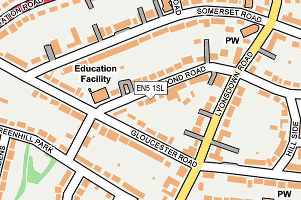 EN5 1SL map - OS OpenMap – Local (Ordnance Survey)