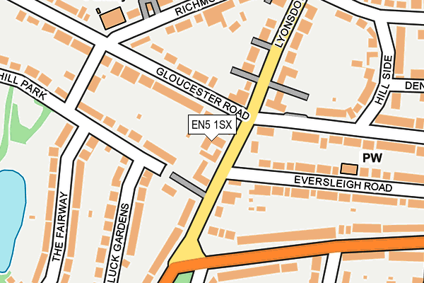 EN5 1SX map - OS OpenMap – Local (Ordnance Survey)
