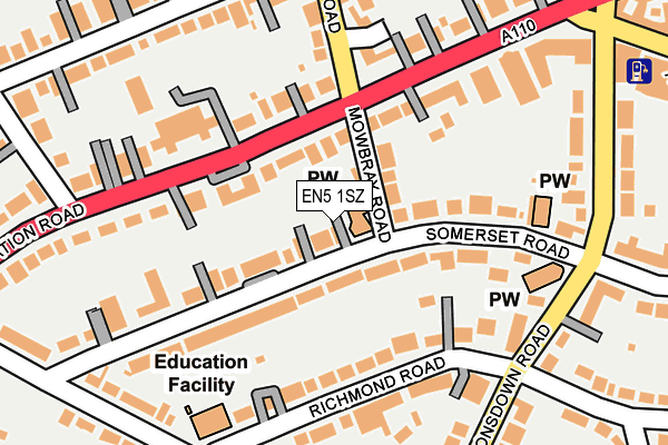 EN5 1SZ map - OS OpenMap – Local (Ordnance Survey)