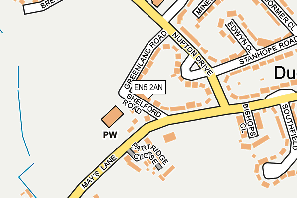 EN5 2AN map - OS OpenMap – Local (Ordnance Survey)